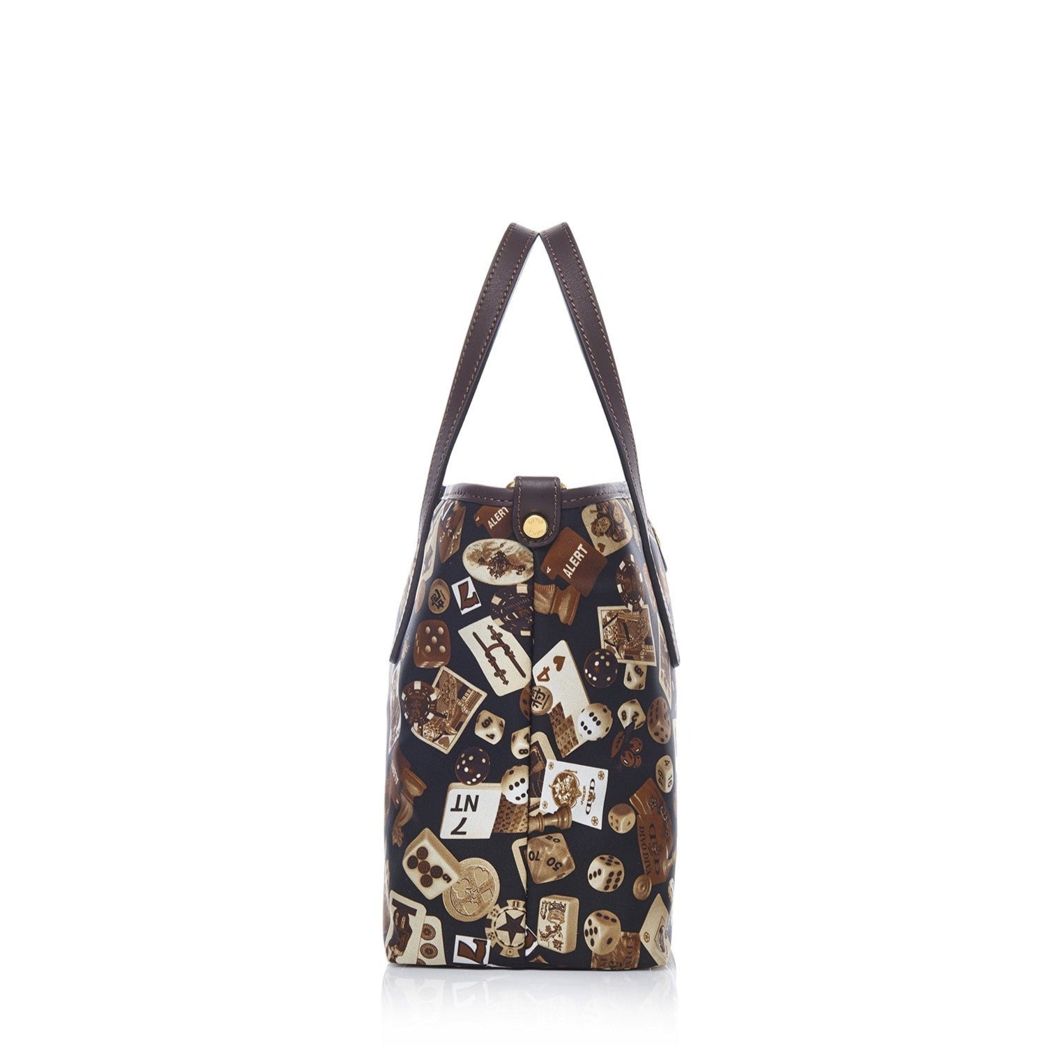 Niagara Borsa shopping piccola con tracolla in Nylon con Disegno Gambling Classic Marrone/Cacao