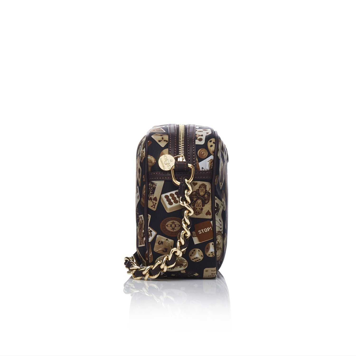 Las Vegas Tracolla con catene in Nylon con Disegno Gambling Classic Marrone/Cacao