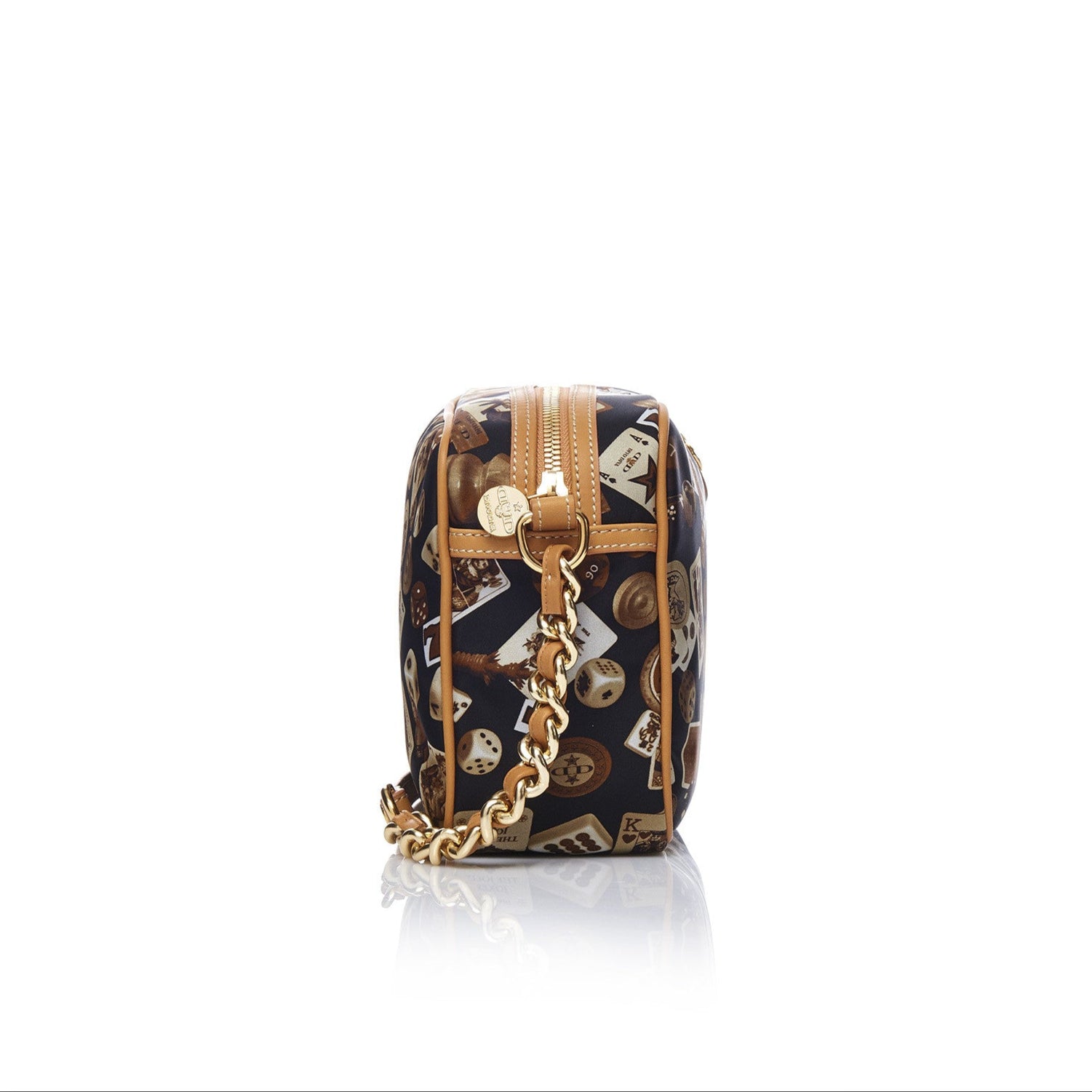 Las Vegas Tracolla con catene in Nylon con Disegno Gambling Classic Marrone/Biscotto