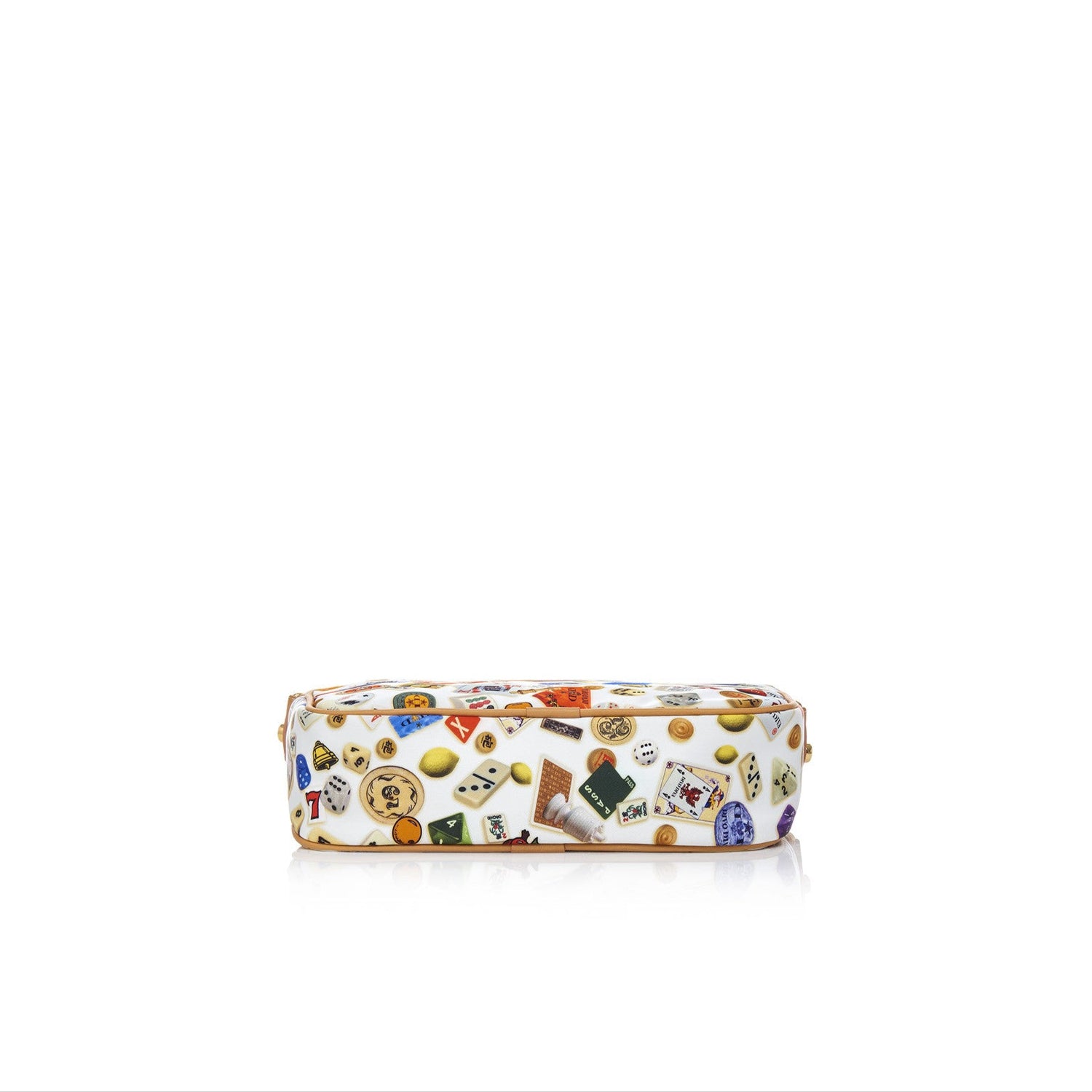 Seoul Tracolla in Nylon con Disegno Gambling Multicolor Bianco/Biscotto