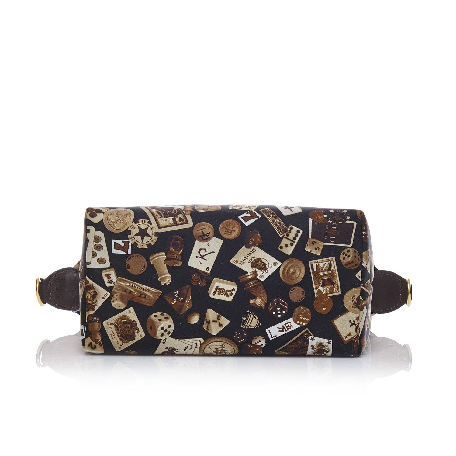 Dublin Nylon Shoulder Bag with Classic Gambling Design Brown/Cocoa