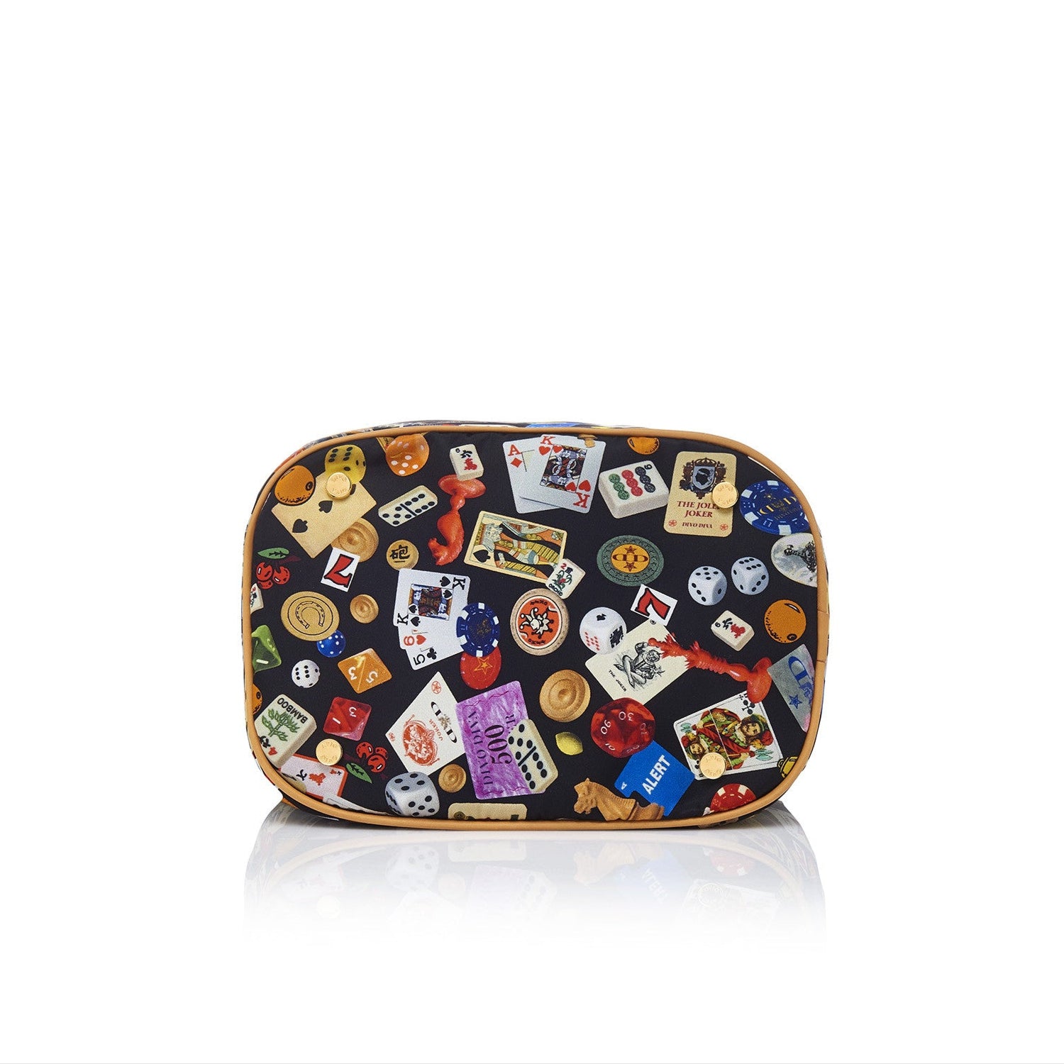 Casablanca Bucket with Nylon Chains with Multicolor Gambling Design Black/Biscuit