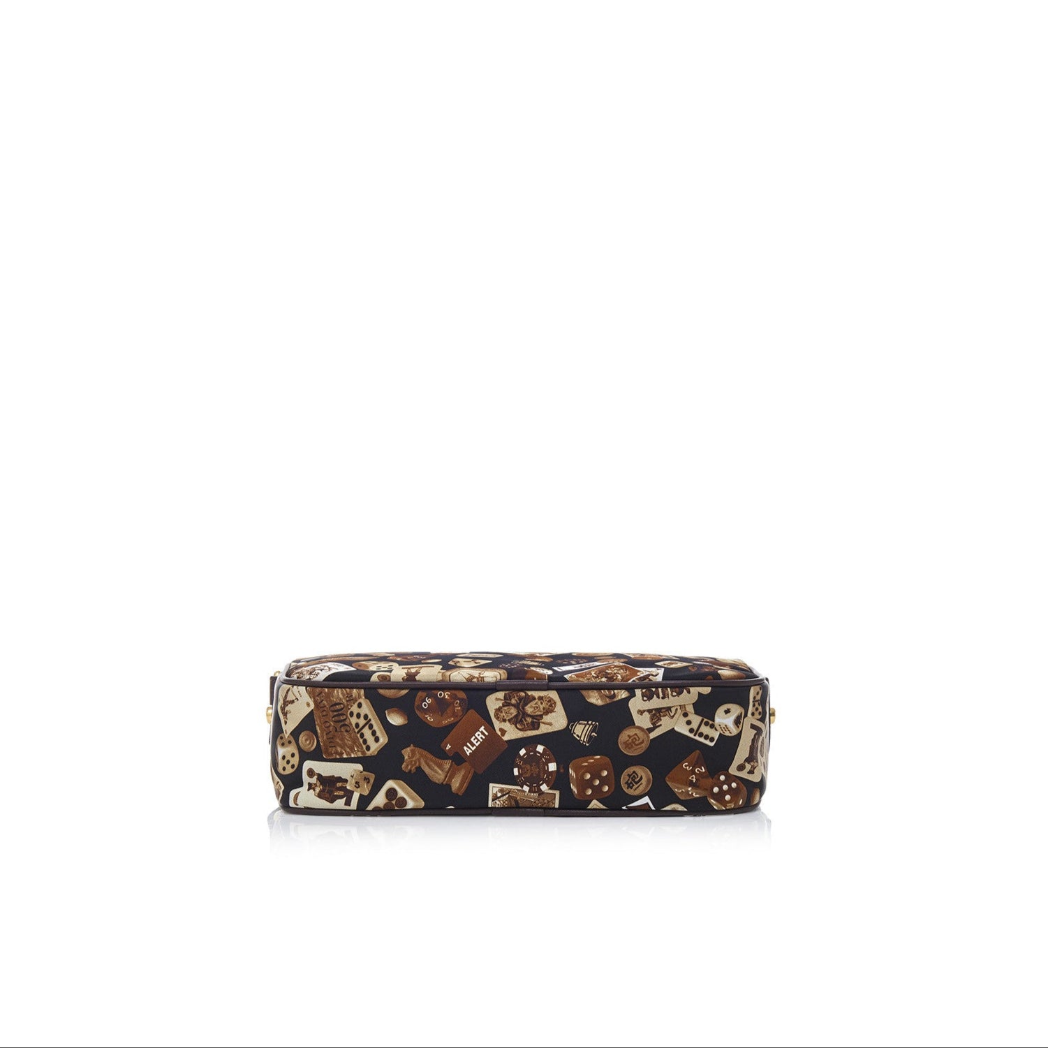 Seoul Tracolla in Nylon con Disegno Gambling Classic Marrone/Cacao