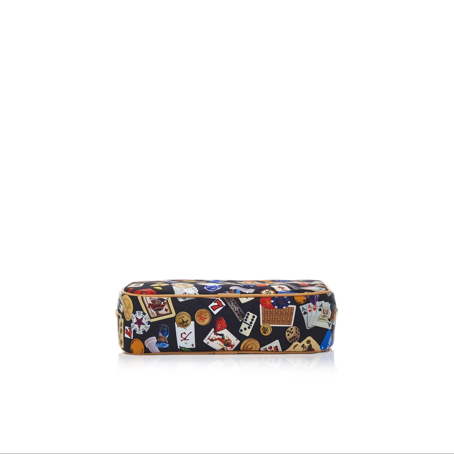 Seoul Tracolla in Nylon con Disegno Gambling Multicolor Nero/Biscotto
