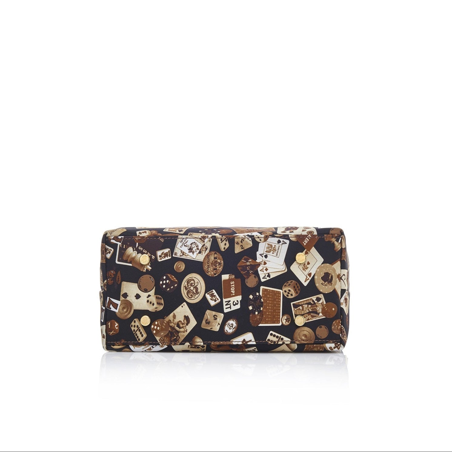 Niagara Borsa shopping piccola con tracolla in Nylon con Disegno Gambling Classic Marrone/Biscotto