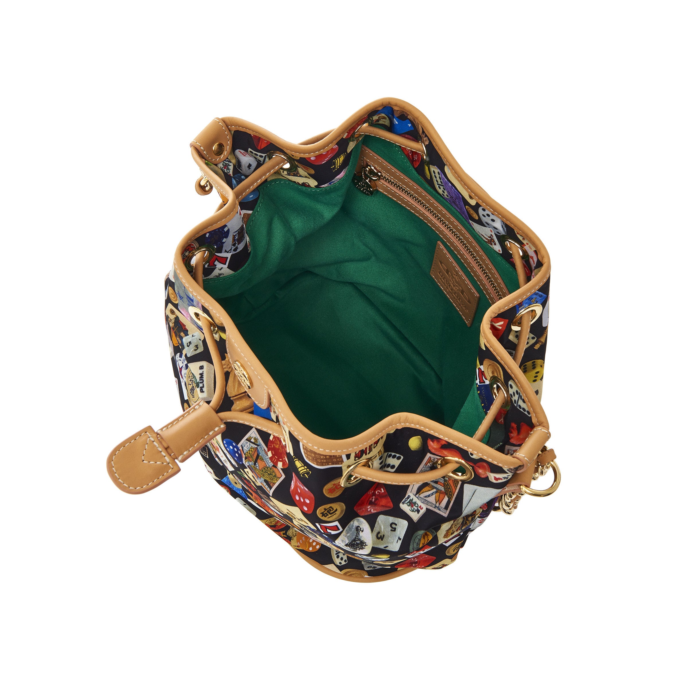 Casablanca Bucket with Nylon Chains with Multicolor Gambling Design Black/Biscuit